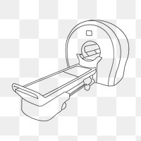 Medical MRI scanner png line art illustration, transparent background