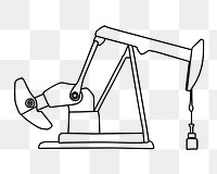 Horsehead pump png, industry line art illustration, transparent background