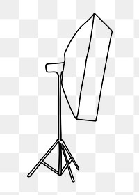 Studio strip softbox png line art illustration, transparent background