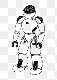 Robot png, smart technology line art illustration, transparent background