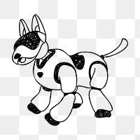 Robotic dog png, technology line art illustration, transparent background