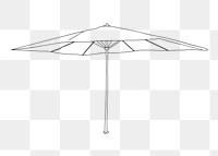 Parasol umbrella png line art illustration, transparent background