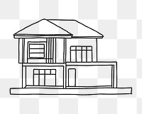 House architecture png line art illustration, transparent background