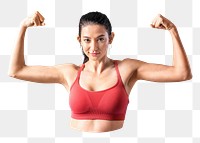 PNG Active Indian woman sportswear collage element, transparent background