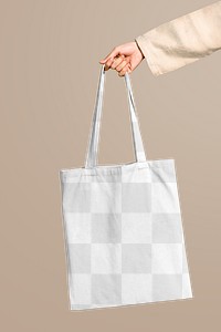 Tote bag png mockup, transparent design