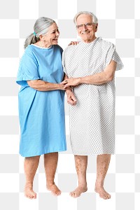 PNG Happy senior patients supporting each other collage element, transparent background