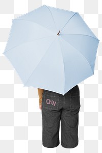Png holding blue umbrella image on transparent background