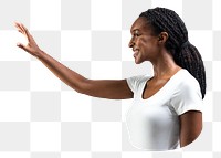 Png woman reaching out image on transparent background