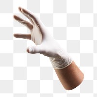 PNG Medical gloved hands collage element, transparent background