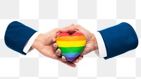 Png LGBTQ heart, hands image on transparent background