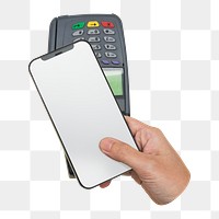 Png smartphone, cashless payment image on transparent background