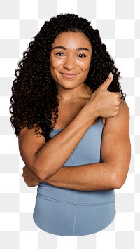 Thumbs up woman png image, transparent background