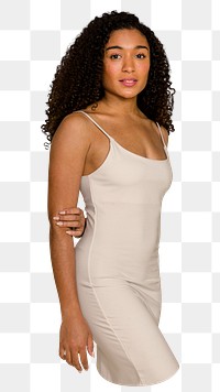 Png woman in dress, fashion image on transparent background