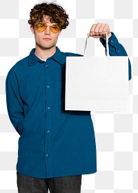 Man shopping png sticker, transparent background