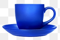 PNG blue porcelain cup, collage element, transparent background