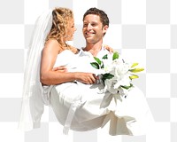 Newlywed png collage element, transparent background