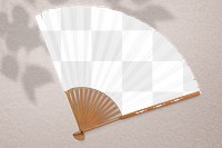 Hand fan png mockup, transparent deign