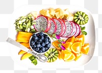 PNG Mixed fruits, collage element, transparent background