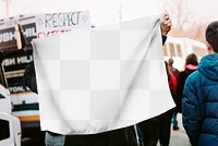 Protest sign png mockup, transparent design