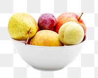 Fruit bowl png collage element, transparent background