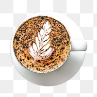 PNG coffee latte, collage element, transparent background