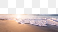 PNG Waves on a blue sea with sunrise collage element, transparent background