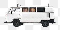 PNG vintage white van, collage element, transparent background