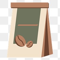 PNG Coffee bag illustration sticker, transparent background