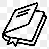 Textbook education png icon, line art design, transparent background