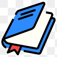 Textbook education png icon, line art design, transparent background