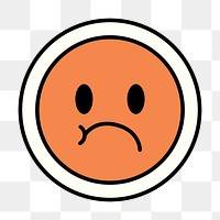 Angry face sticker png icon, line art design, transparent background