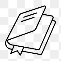 Textbook education png icon, line art design, transparent background