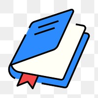 Textbook education png icon, line art design, transparent background