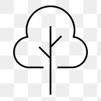 Tree environment png icon, line art design, transparent background