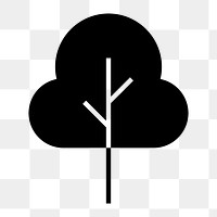 Tree environment png icon, line art design, transparent background