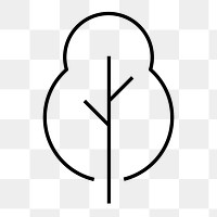 Tree environment png icon, line art design, transparent background