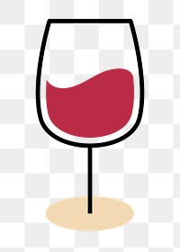 Wine glass png icon, line art design, transparent background