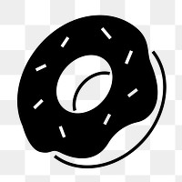 Donut food png icon, line art design, transparent background