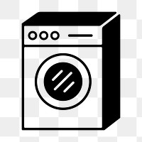 Washing machine png icon, line art design, transparent background