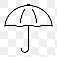 Umbrella weather png icon, line art design, transparent background