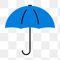 Umbrella weather png icon, line art design, transparent background