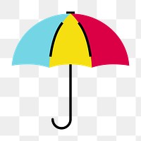 Umbrella weather png icon, line art design, transparent background