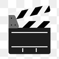 Film slate entertainment png icon, line art design, transparent background