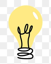 Light bulb png icon, line art design, transparent background