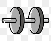 Dumb bell fitness png icon, line art design, transparent background