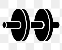 Dumb bell fitness png icon, line art design, transparent background