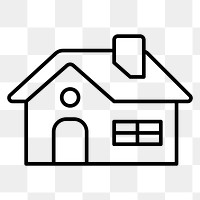 Home png icon, line art design, transparent background