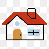 Home png icon, line art design, transparent background
