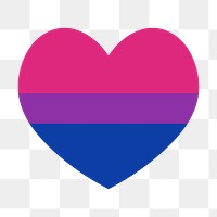 Bisexual  flag heart png icon, line art design, transparent background