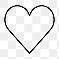 Heart png icon, line art design, transparent background